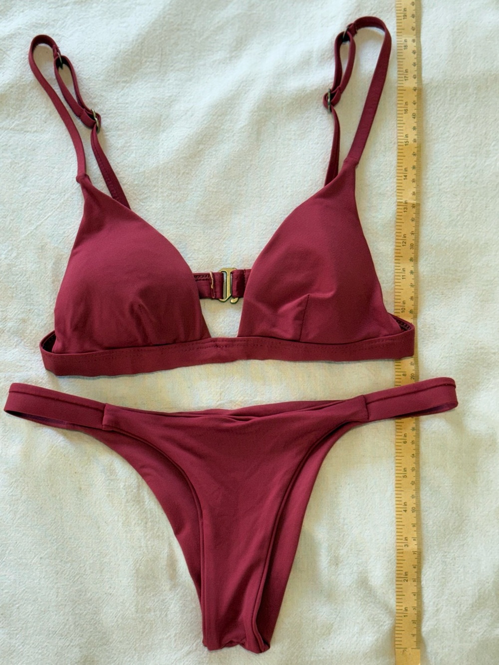 Vitamin A Moss Bralette Top Dusty Rose Ecolux California High Leg bottom set